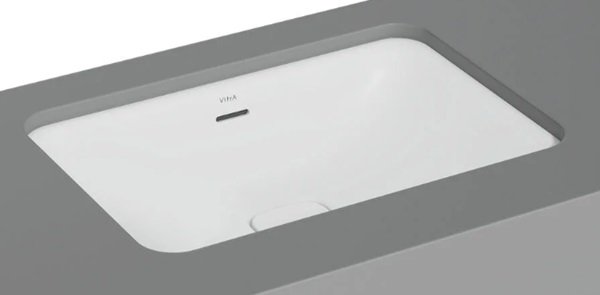 Vitra 7535B001-1082 Metropole Dikdörtgen Tezgahaltı Lavabo 60 cm Mat Beyaz.